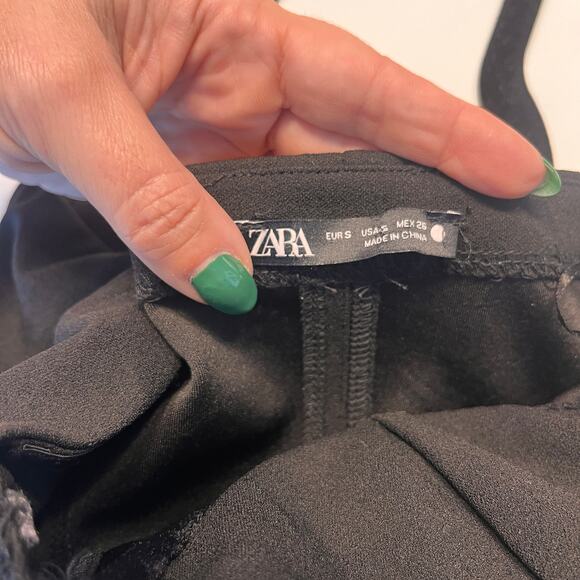 Zara Collection Black Strapless Bustier Midi Dress Size Small - Picture 6 of 10